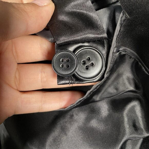 H&M 100% Linen Sport Coat 42R Black Ticket Pocket Blazer Two Button Dual Vent - Picture 11 of 16